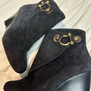 - Black Suede Ankle Boots
